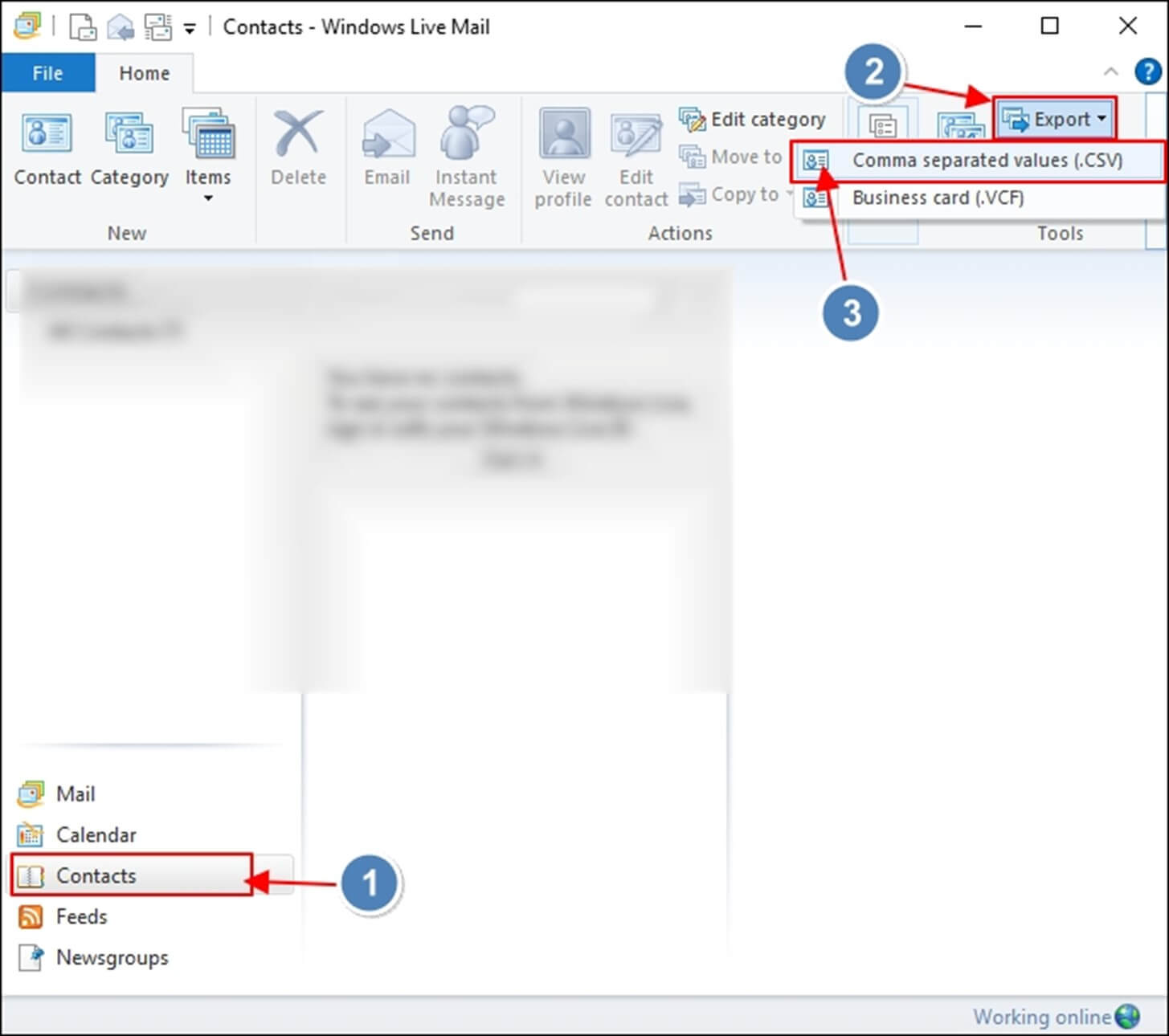 Export Contacts From Windows Live Mail To Outlook 2016