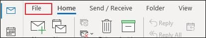 Open the Outlook application and go to the File menu