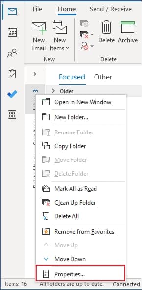 Open the Outlook application