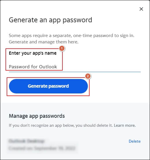 Generate password