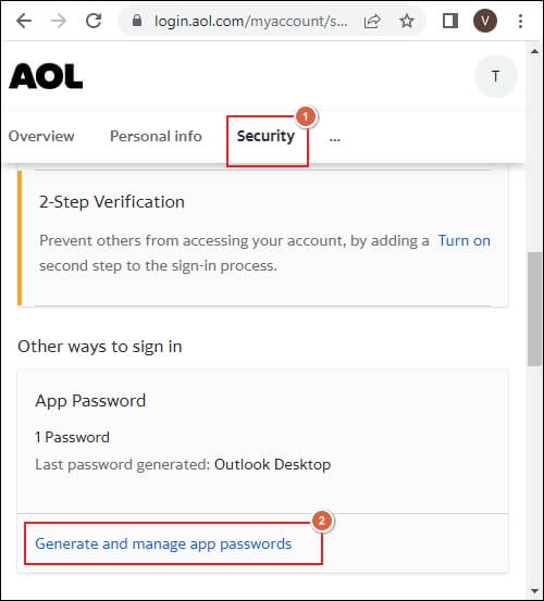 manage app passwords