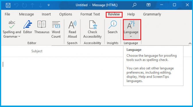 Fix Outlook Spell And Grammar Check Is Not Working Issue