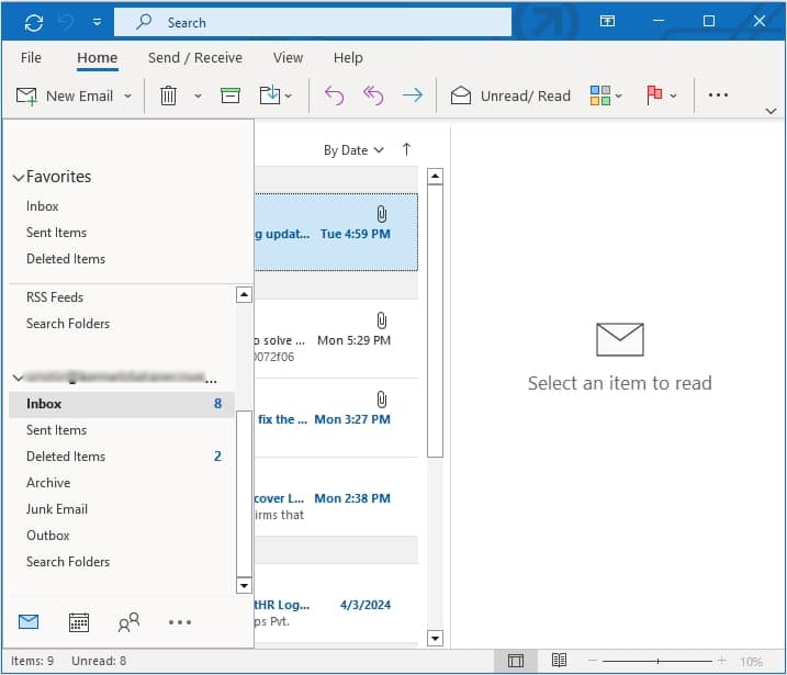 Outlook is an email client application