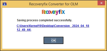 Click ok after process completion