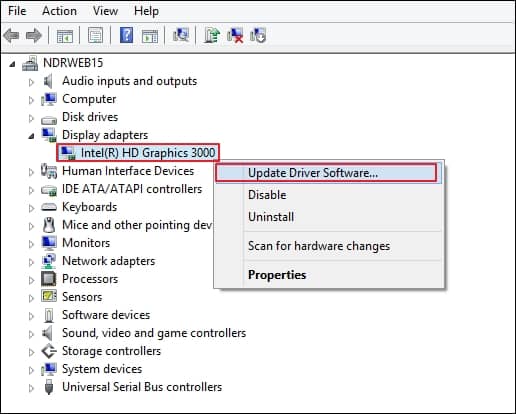 Locate and expand Display adapters