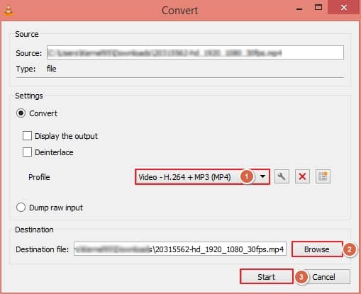 Choose the conversion format for your file