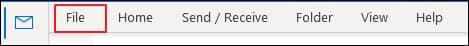 open outlook and click on File