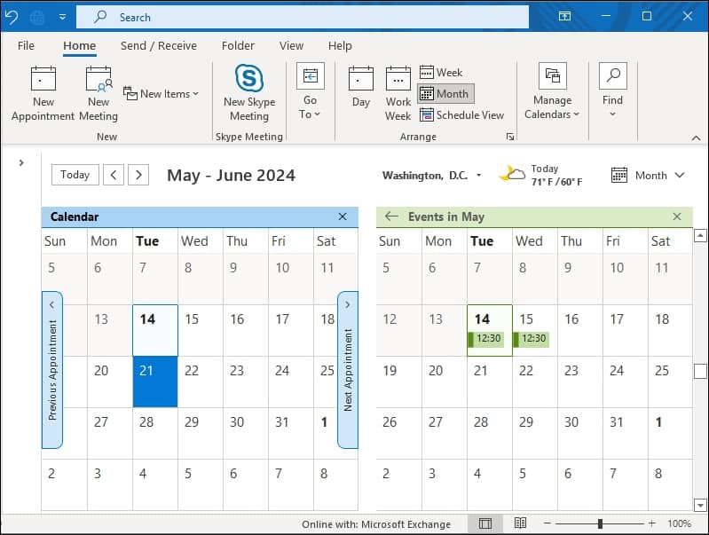 integrate the Calendar with Outlook