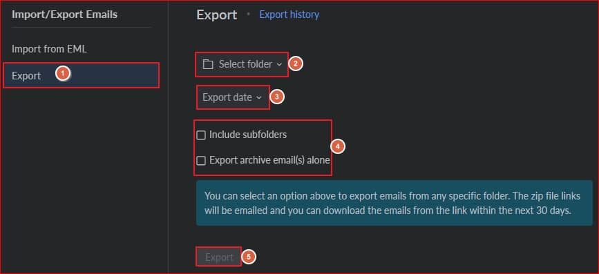 Tap on Export option
