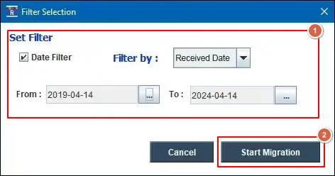 Apply filters to transfer desired data from Zoho to Outlook