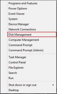 click on disk management