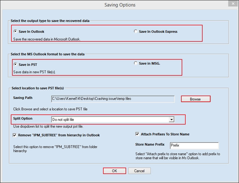 choose the Save in Outlook option