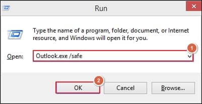 run Outlook in the safe mode