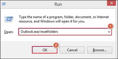  reset your Outlook folders