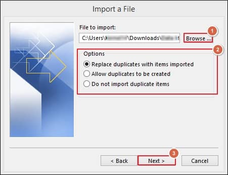 Specify the location of your CSV file