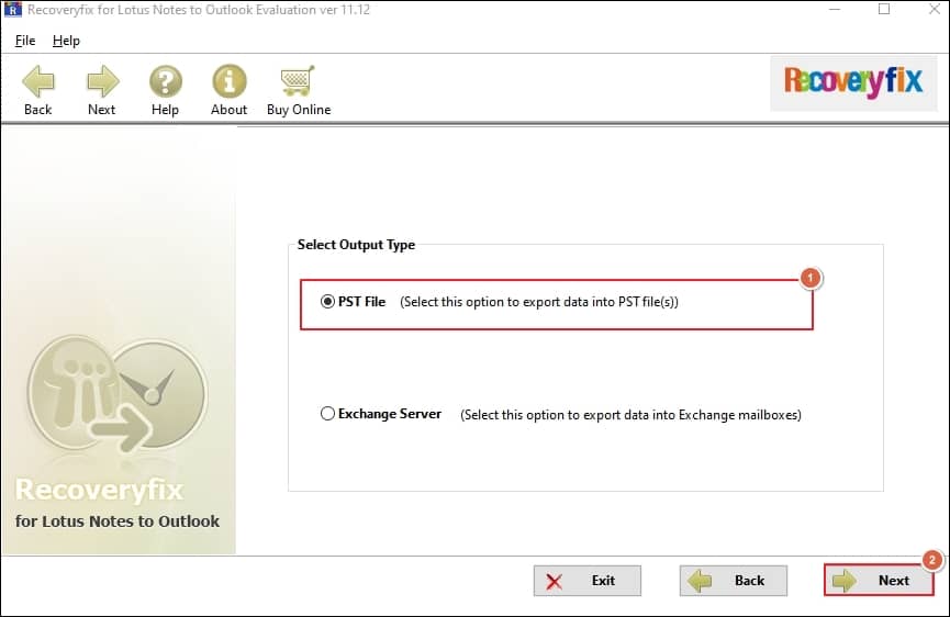 Select Output type