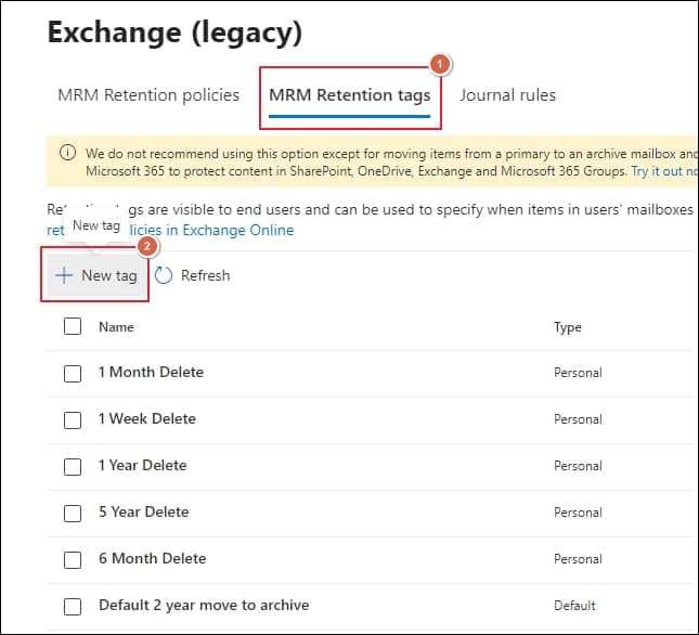 MRM Retention tags