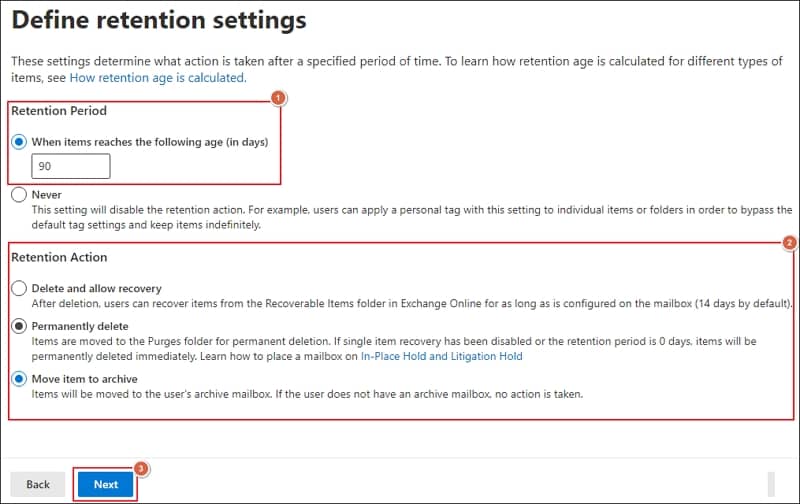 Retention Action