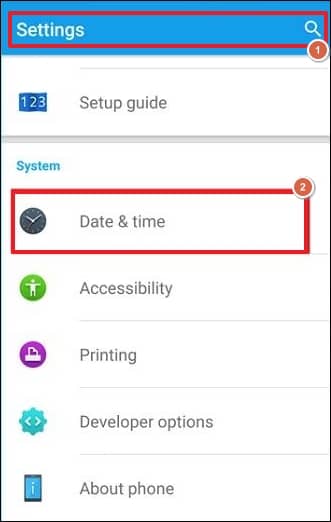 Access the Settings of your Android phone