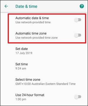 Go to the Date & time option & enable the Automatic date & time