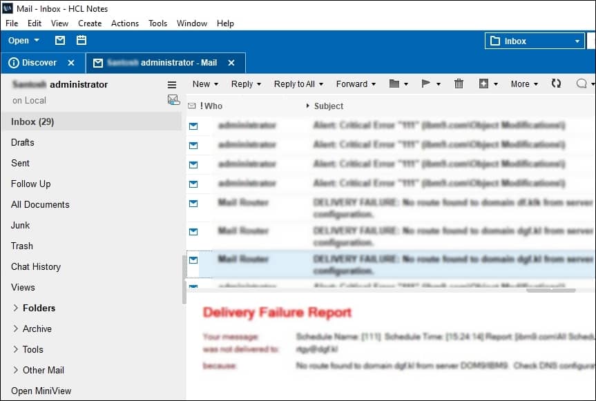 Now, your NSF files have been successfully opened in the HCL 