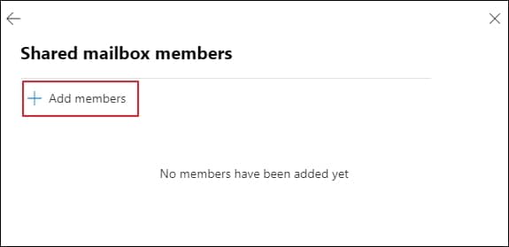 Add members to add them to the newly created shared mailbox