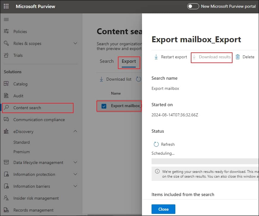 click on the Download results option when the process is completed Copy the unique Export key used in the Click Once extension for the upcoming step