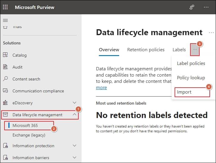 Choose the Data lifecycle management