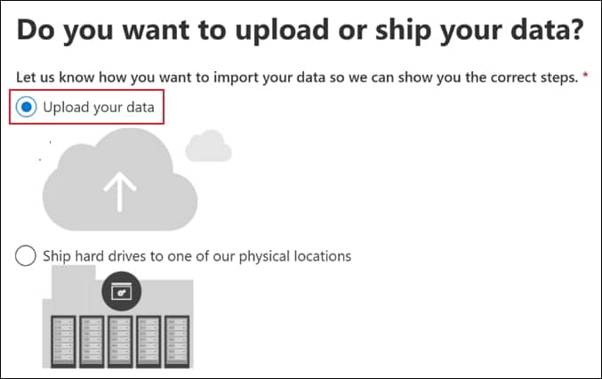 Click on the Upload your data 