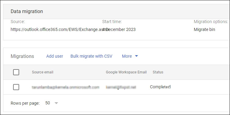 migrated your Exchange Online data to Gmail