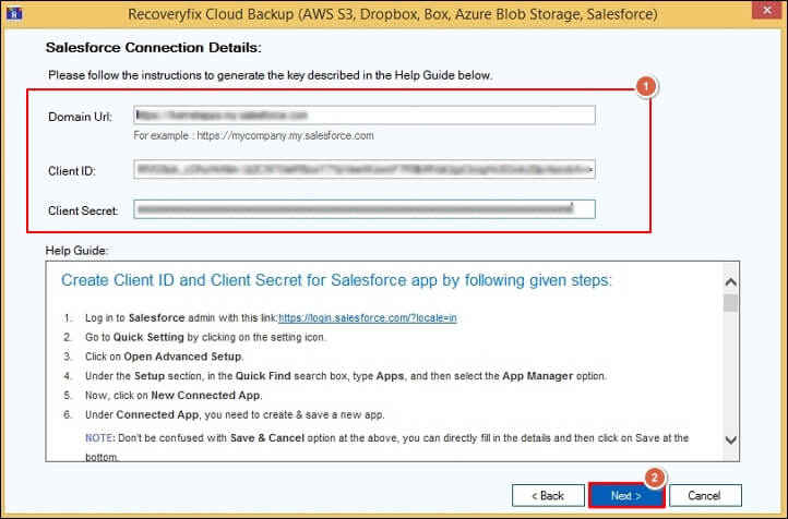 Establish mapping between Salesforce and software