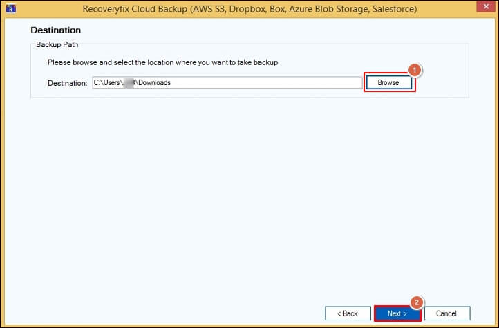 Location backup Salesforce data