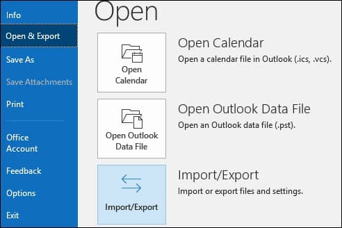 click on open and export then choose the Import/Export 
