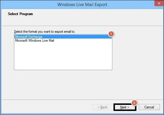 Click on export option and hit on Next