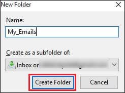 provide  name of folder then click on Created Folder