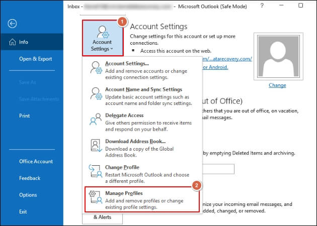 Access Outlook application