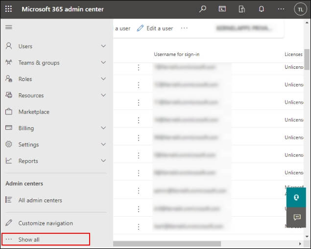 Access the Microsoft 365 admin center