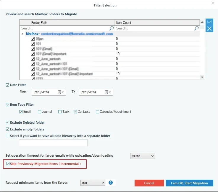 incremental backup feature