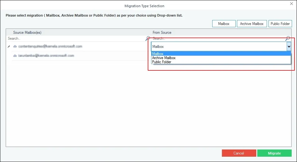 Exchange Online components