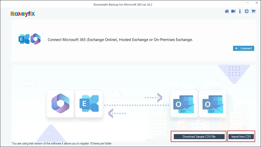 Import from CSV feature option