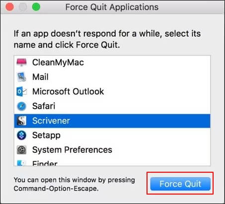 Utilize the Force Quit option