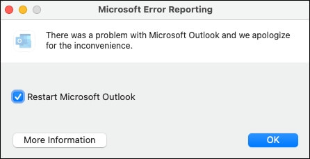 Restart Microsoft Outlook