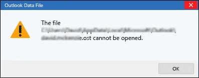 outlook file cannot be opened