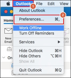 Click on Preferences option