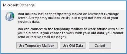 your mailbox has been temporarily moved to microsoft exchange-server