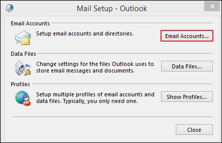 Select the Email Accounts tab