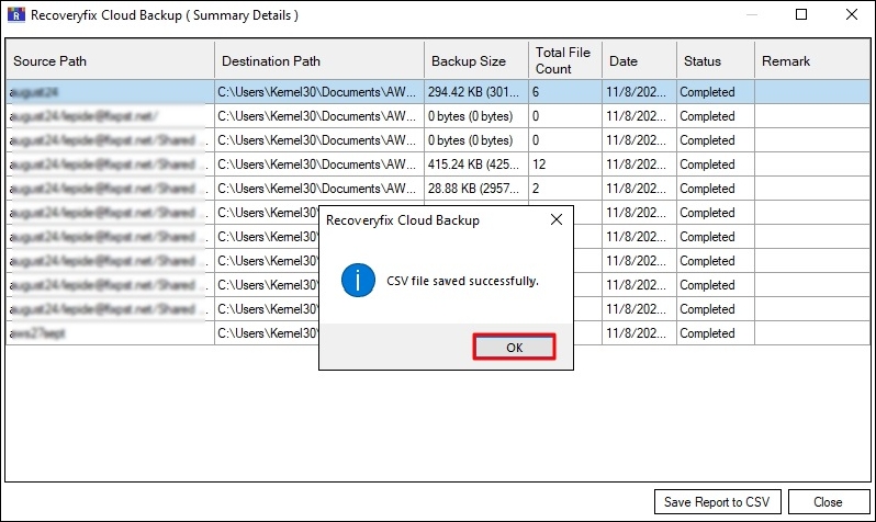 CSV file saved successfully