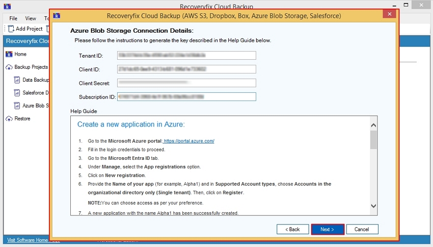 Azure Blob Storage Connection Details