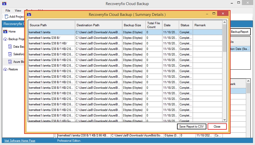 Finish the backup process