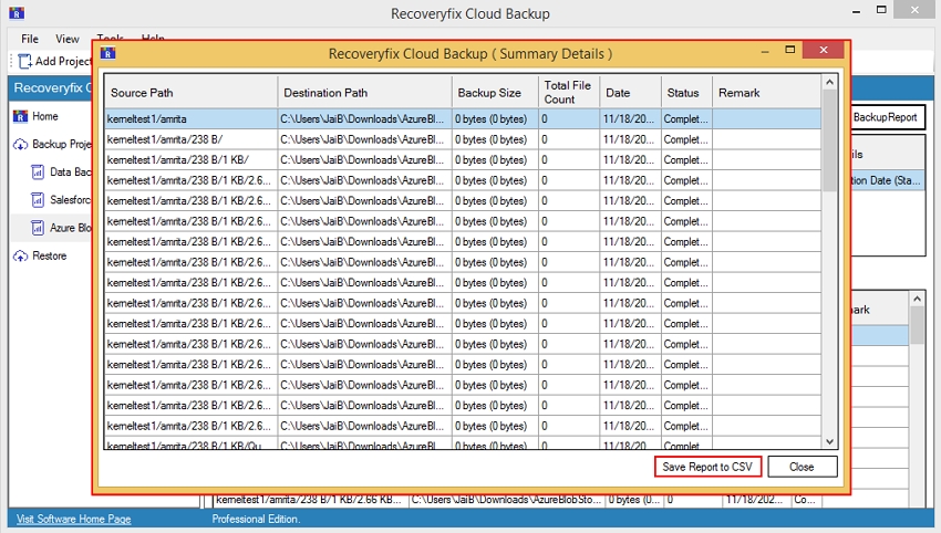 Save Report to CSV